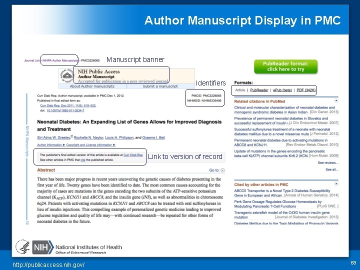 Author Manuscript Display in PMC Manuscript banner Identifiers Link to version of record http: