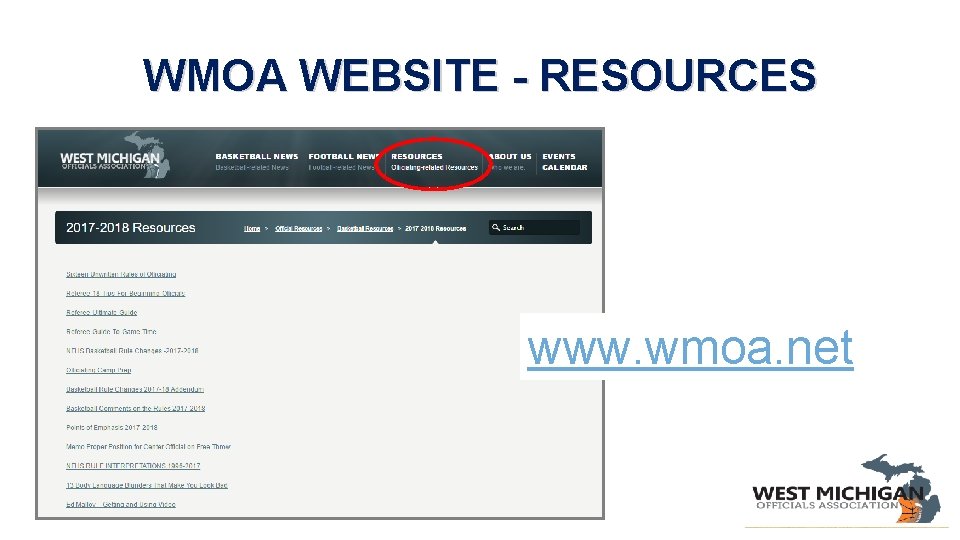 WMOA WEBSITE - RESOURCES www. wmoa. net 