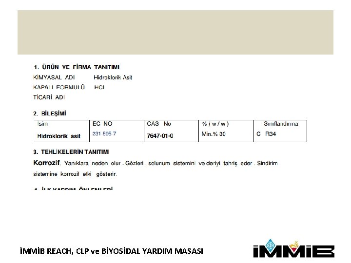 İMMİB REACH, CLP ve BİYOSİDAL YARDIM MASASI 