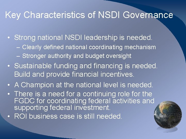 NSDI Future Directions Governance FGDC Steering Committee October