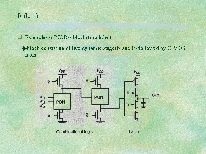 Rule ii) q Examples of NORA blocks(modules) -block consisting of two dynamic stage(N and