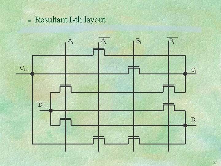 l Resultant I-th layout Ai Ci+1 Ai Bi Bi Ci Di+1 Di 67 