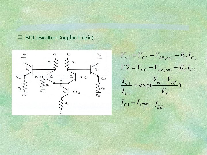 q ECL(Emitter-Coupled Logic) 69 