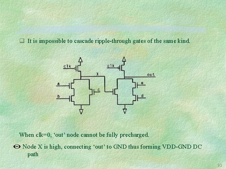q It is impossible to cascade ripple-through gates of the same kind. When clk=0,