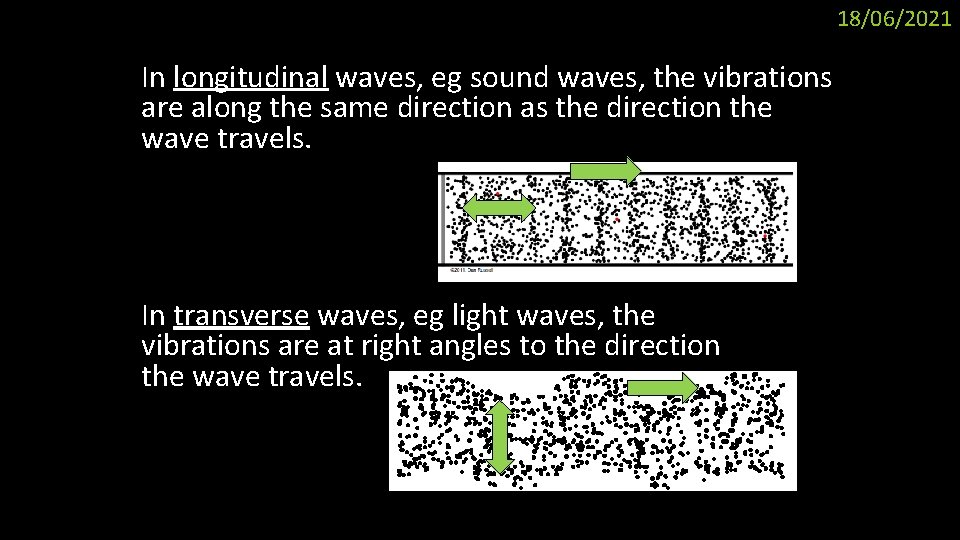 18/06/2021 In longitudinal waves, eg sound waves, the vibrations are along the same direction