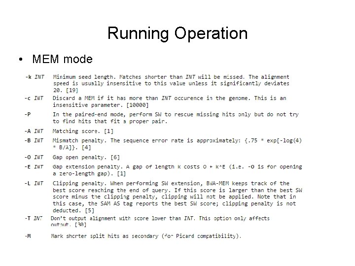 Running Operation • MEM mode Running Operation • MEM mode