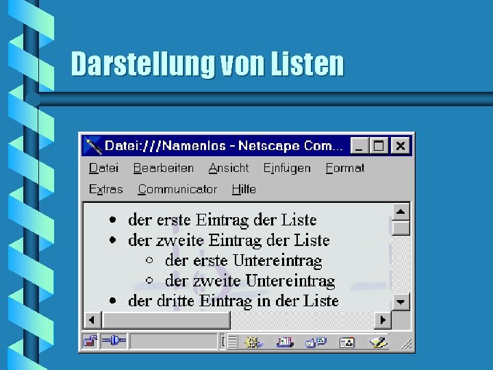 Darstellung von Listen 