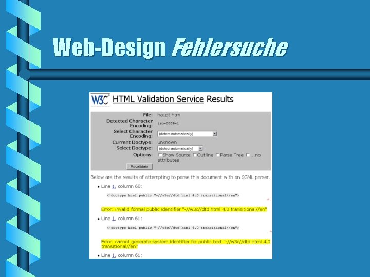 Web-Design Fehlersuche 