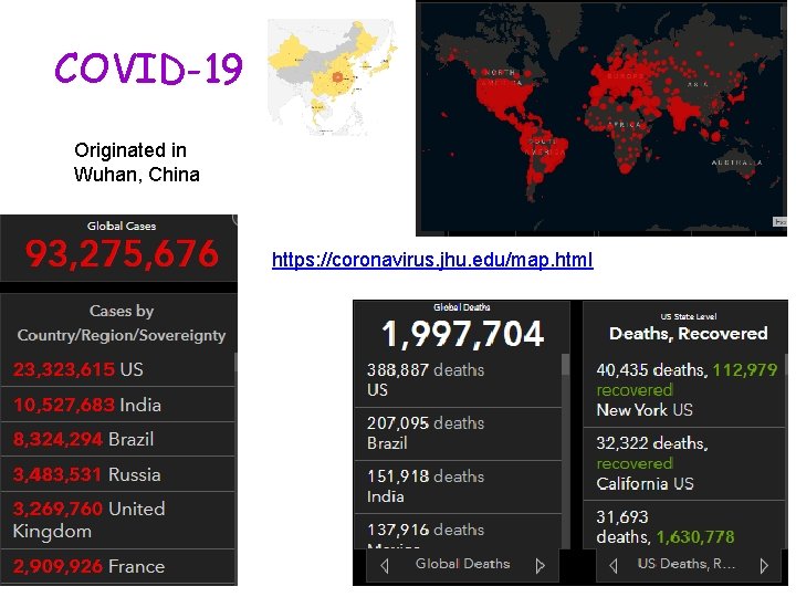COVID-19 Originated in Wuhan, China https: //coronavirus. jhu. edu/map. html 