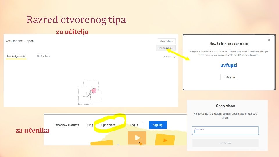 Razred otvorenog tipa za učitelja za učenika 