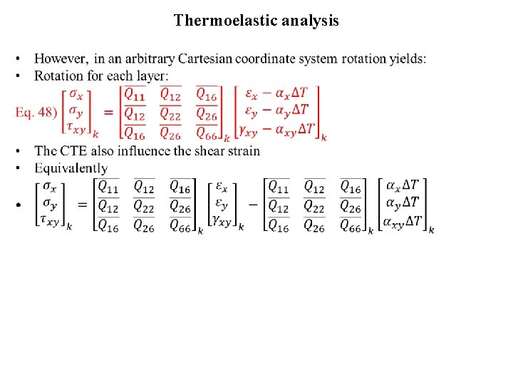 Thermoelastic analysis • 