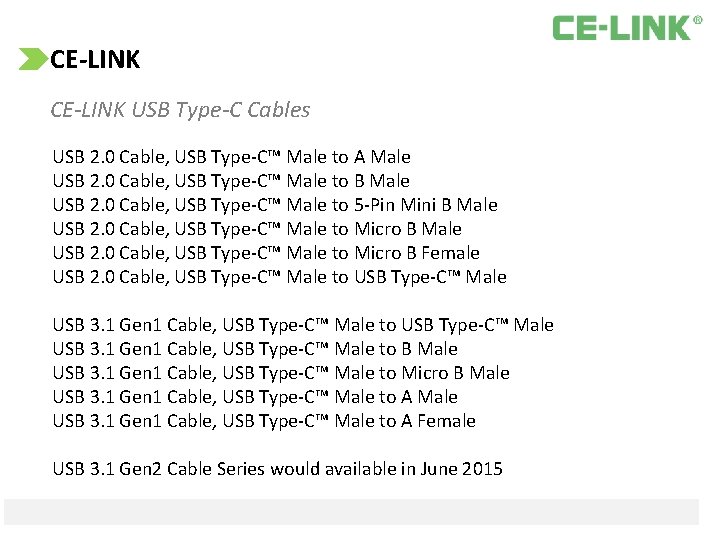 CE‐LINK CE-LINK USB Type-C Cables USB 2. 0 Cable, USB Type-C™ Male to A