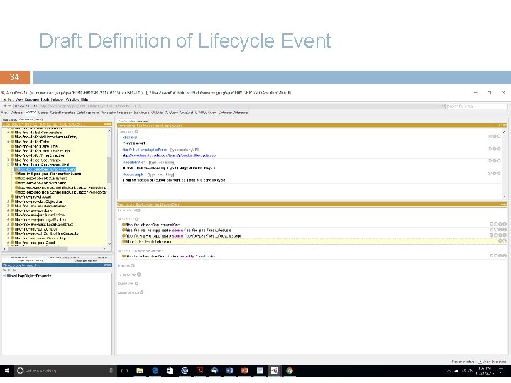 Draft Definition of Lifecycle Event 34 