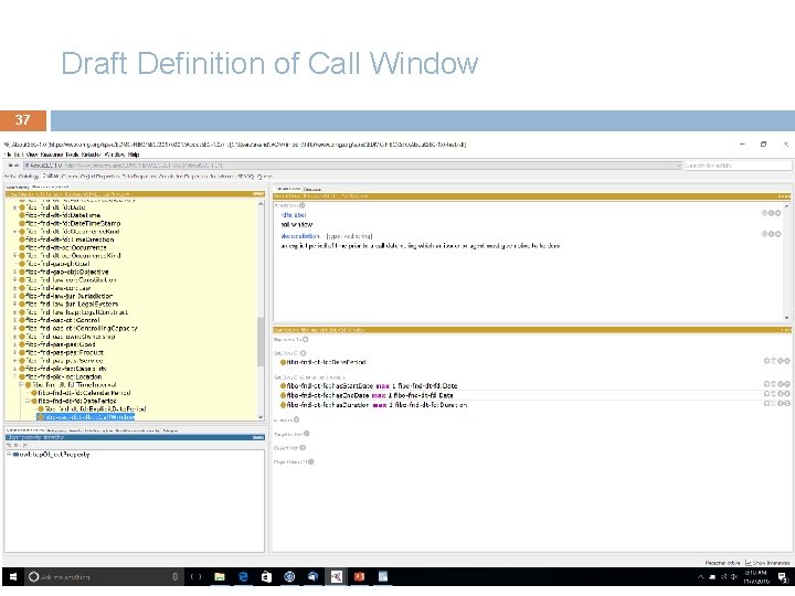 Draft Definition of Call Window 37 