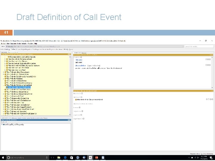 Draft Definition of Call Event 41 