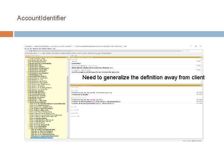 Account. Identifier Need to generalize the definition away from client 