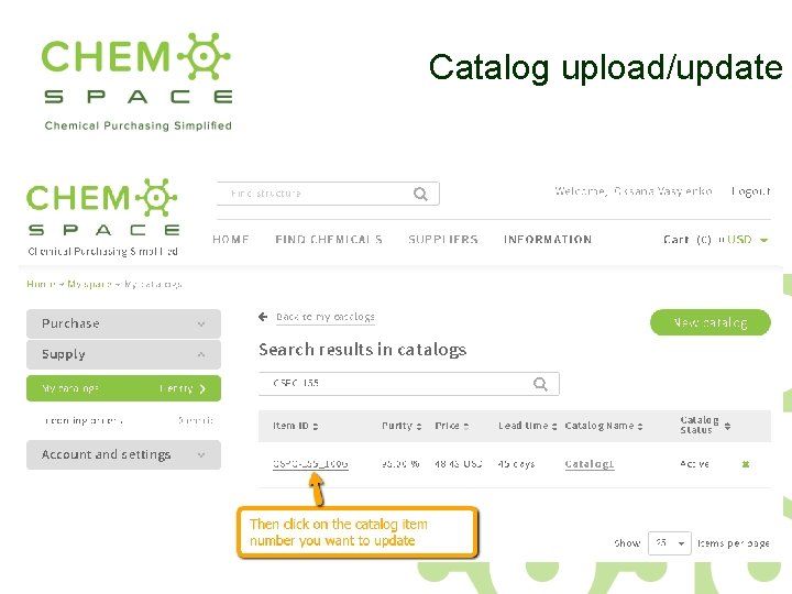 Catalog upload/update 