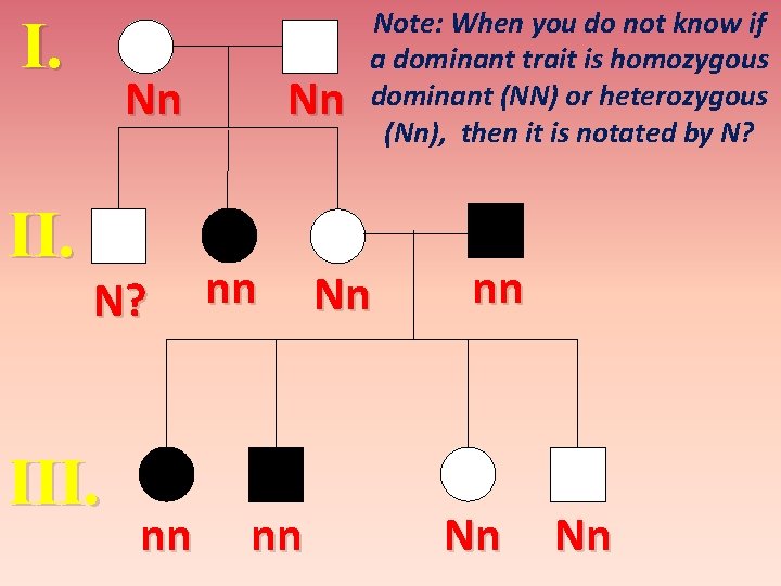 I. II. Nn N? III. nn Nn nn nn Note: When you do not