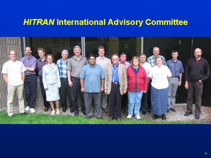 HITRAN International Advisory Committee 22 