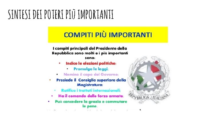 SINTESI DEI POTERI PIù IMPORTANTI SINTESI DEI POTERI PIù IMPORTANTI