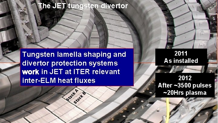 Looking down into the tungsten divertor - after The JET tungsten divertor St ac