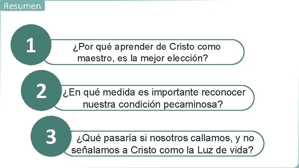 Resumen 1 ¿Por qué aprender de Cristo como maestro, es la mejor elección? 2
