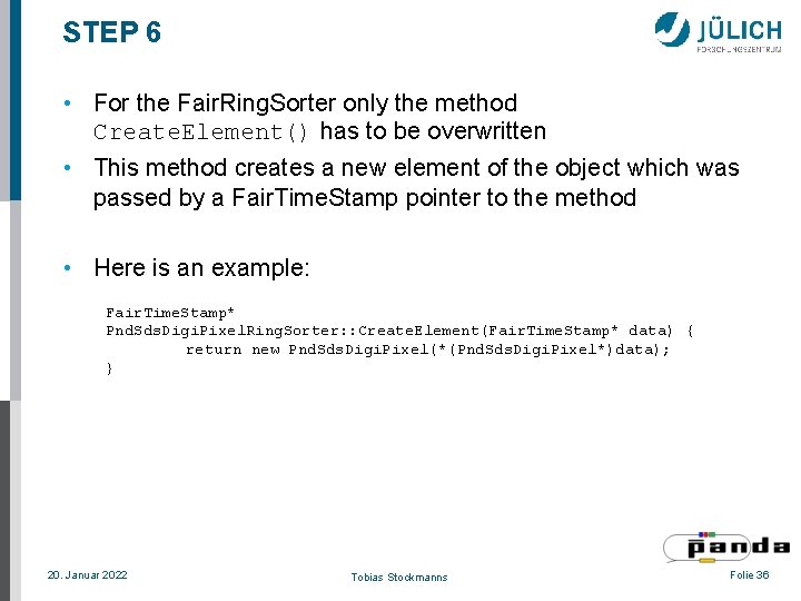 STEP 6 • For the Fair. Ring. Sorter only the method Create. Element() has