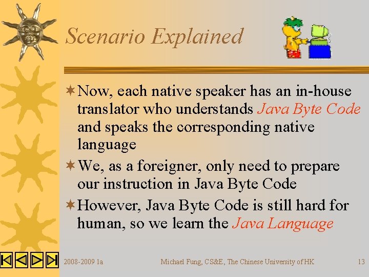 Scenario Explained ¬Now, each native speaker has an in-house translator who understands Java Byte