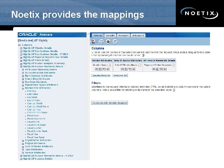 Noetix provides the mappings • How useful is this information? • Could you easily