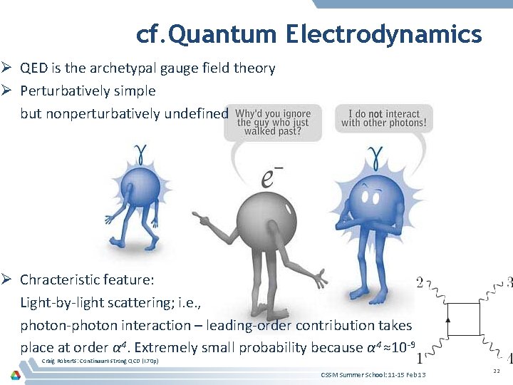 cf. Quantum Electrodynamics Ø QED is the archetypal gauge field theory Ø Perturbatively simple