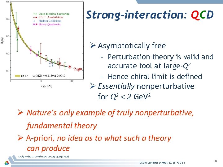 Strong-interaction: QCD Ø Asymptotically free – Perturbation theory is valid and accurate tool at