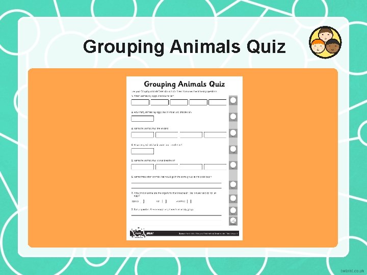 Grouping Animals Quiz 