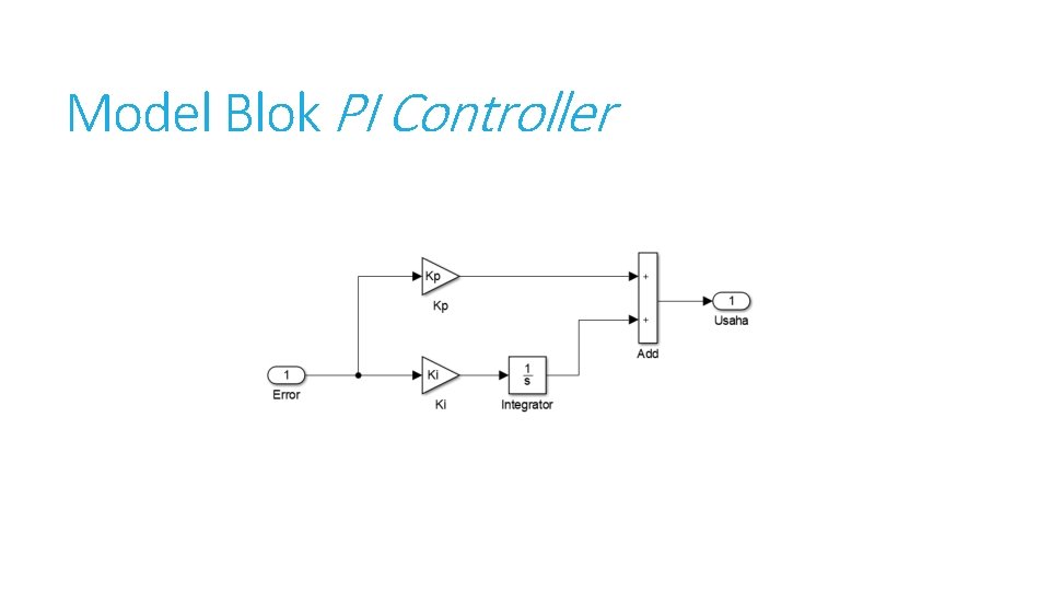 Model Blok PI Controller 
