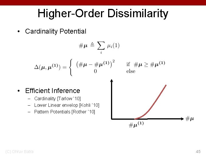 Higher-Order Dissimilarity • Cardinality Potential • Efficient Inference – Cardinality [Tarlow ‘ 10] –