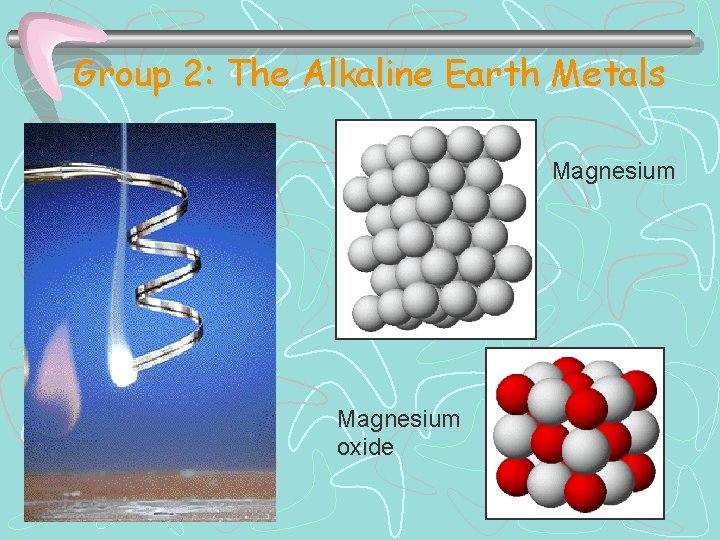 Group 2: The Alkaline Earth Metals Magnesium oxide 