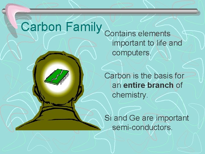 Carbon Family Contains elements important to life and computers. Carbon is the basis for