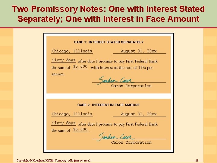 Two Promissory Notes: One with Interest Stated Separately; One with Interest in Face Amount