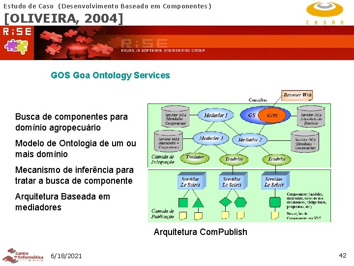 Estudo de Caso (Desenvolvimento Baseado em Componentes) [OLIVEIRA, 2004] GOS Goa Ontology Services Busca