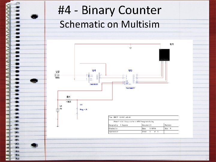#4 - Binary Counter Schematic on Multisim 