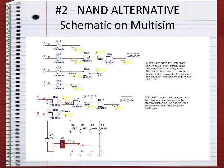 #2 - NAND ALTERNATIVE Schematic on Multisim 