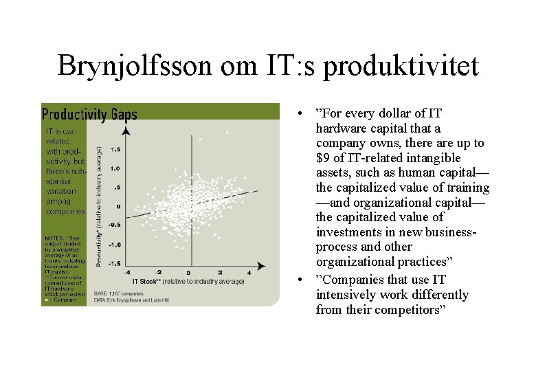 Brynjolfsson om IT: s produktivitet • ”For every dollar of IT hardware capital that