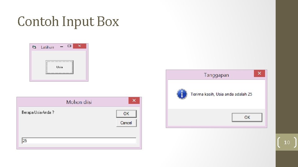 Contoh Input Box 10 