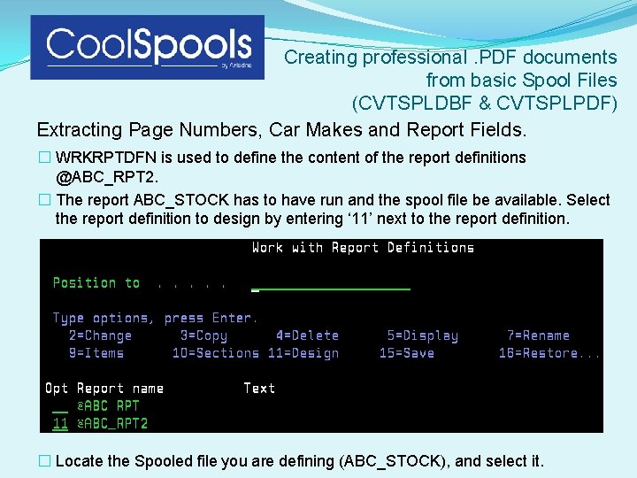 Creating professional. PDF documents from basic Spool Files (CVTSPLDBF & CVTSPLPDF) Extracting Page Numbers,