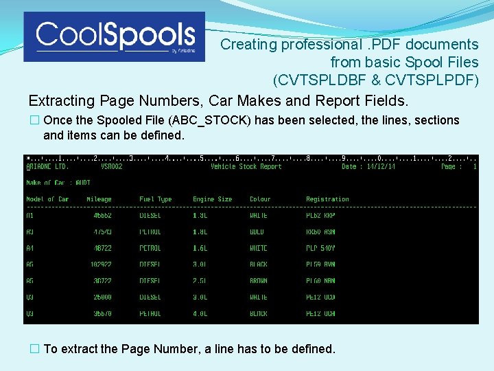 Creating professional. PDF documents from basic Spool Files (CVTSPLDBF & CVTSPLPDF) Extracting Page Numbers,