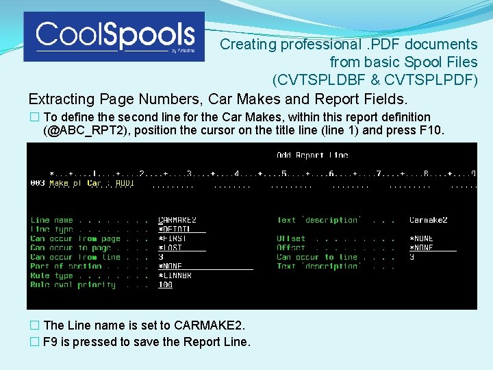 Creating professional. PDF documents from basic Spool Files (CVTSPLDBF & CVTSPLPDF) Extracting Page Numbers,