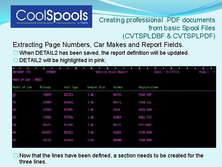 Creating professional. PDF documents from basic Spool Files (CVTSPLDBF & CVTSPLPDF) Extracting Page Numbers,