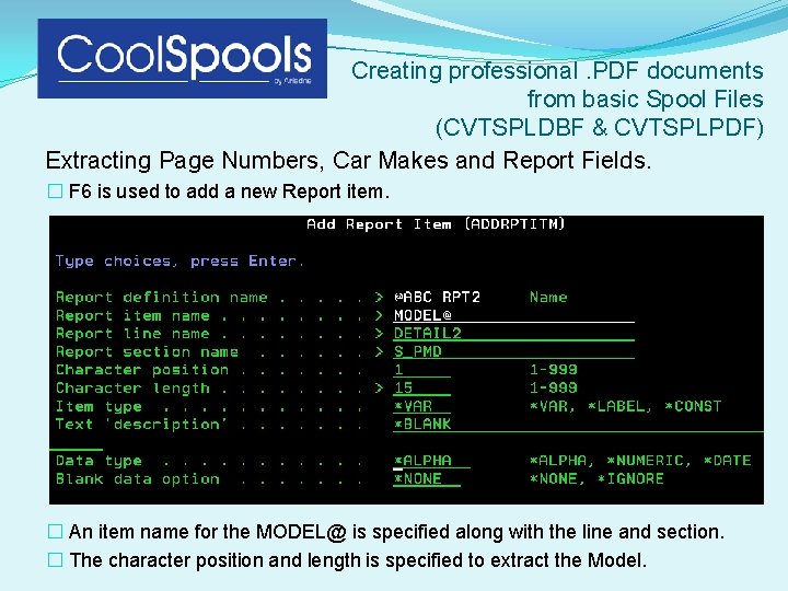 Creating professional. PDF documents from basic Spool Files (CVTSPLDBF & CVTSPLPDF) Extracting Page Numbers,