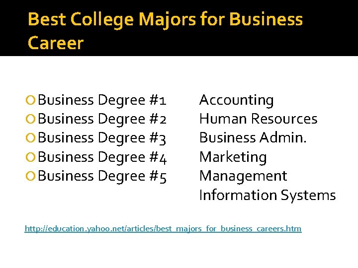 Best College Majors for Business Career Business Degree #1 Business Degree #2 Business Degree