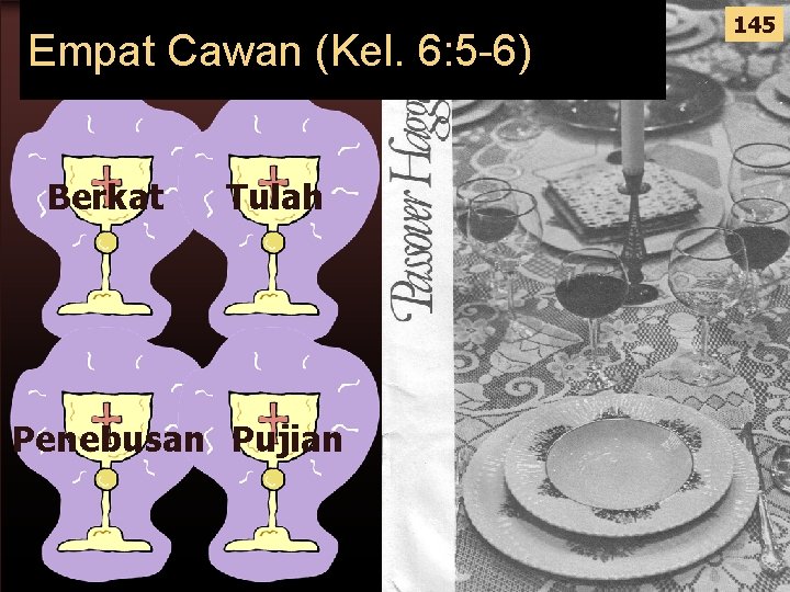 Empat Cawan (Kel. 6: 5 -6) Berkat Tulah Penebusan Pujian 145 