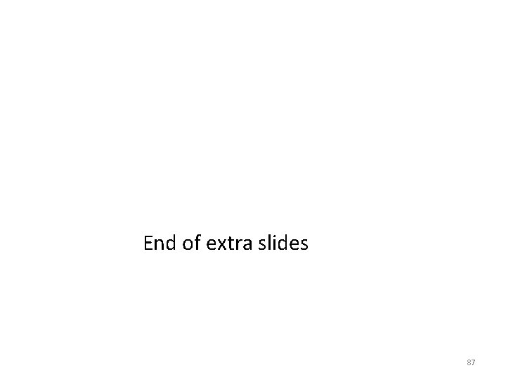 End of extra slides 87 